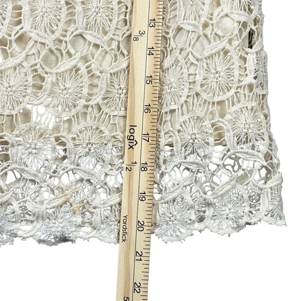 Cremieux Lined Cotton Lace Skirt Size 6